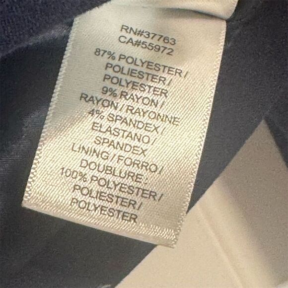 Laundry by Shelli Segal Navy Cropped Blazer Size 14 Stretch Workwear Minimalist - Picture 8 of 8